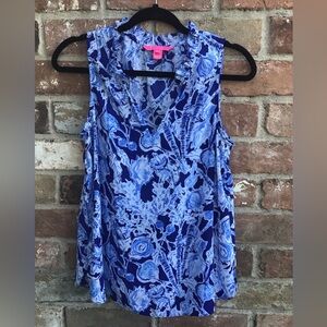 Lilly Pulitzer blue print blouse size small